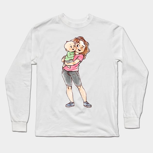 Mommy Joy Long Sleeve T-Shirt by ginaromoart
